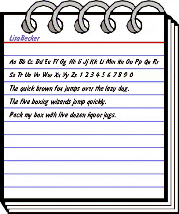 LisaBecker Regular animated font preview