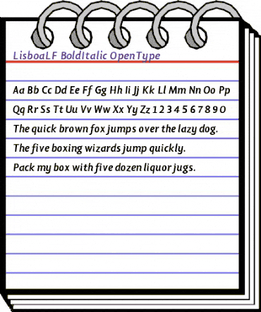 Lisboa LF Bold Italic animated font preview Lisboa LF Bold Italic animated font preview