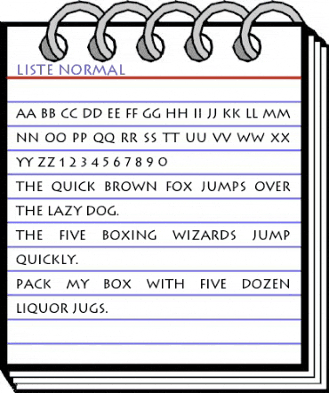 Liste Normal animated font preview Liste Normal animated font preview