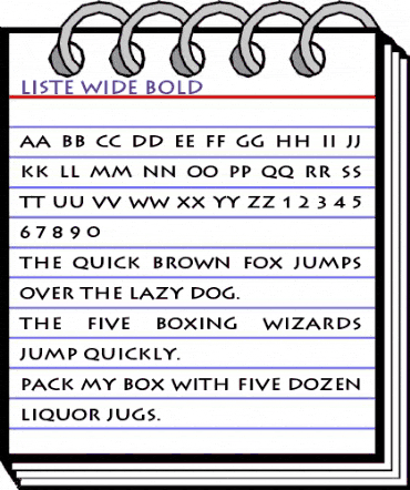 Liste Wide Bold animated font preview Liste Wide Bold animated font preview
