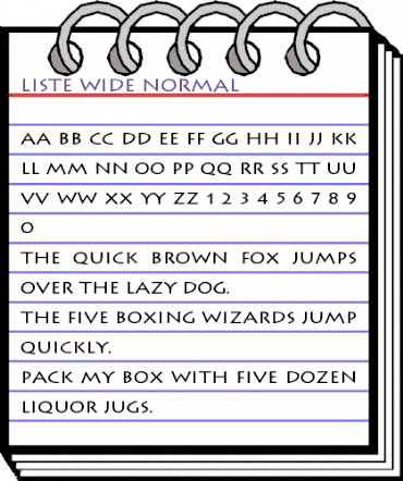 Liste Wide Normal animated font preview Liste Wide Normal animated font preview