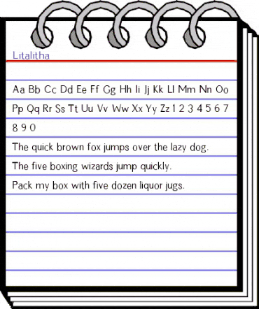 Litalitha Regular animated font preview