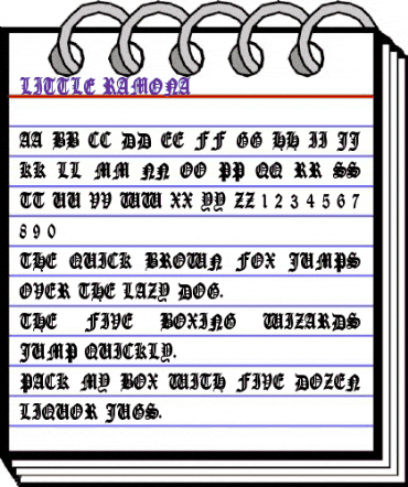 Little Ramona Regular animated font preview