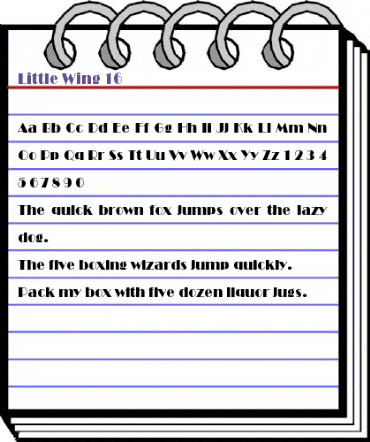 Little Wing 16 Regular animated font preview