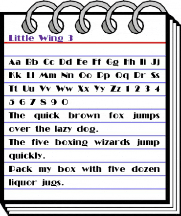 Little Wing 3 Regular animated font preview