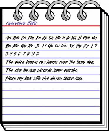 Livermore Italic Regular animated font preview