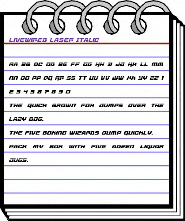 Livewired Laser Italic Italic animated font preview