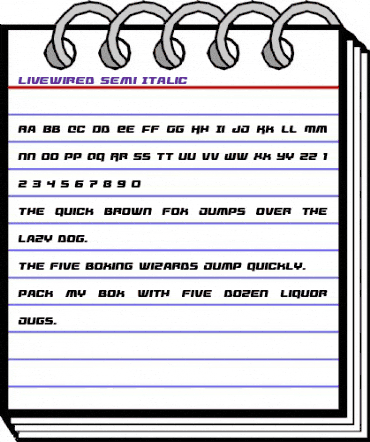 Livewired Semi-Italic Semi-Italic animated font preview Livewired Semi-Italic Semi-Italic animated font preview