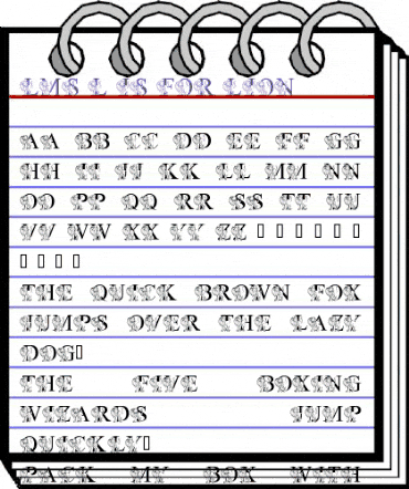 LMS L Is For Lion Regular animated font preview