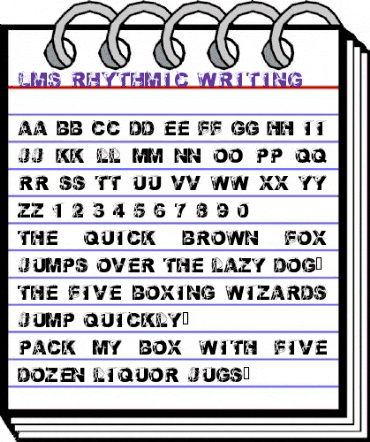 LMS Rhythmic Writing Regular animated font preview