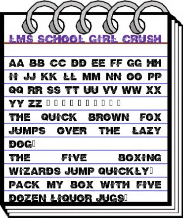 LMS School Girl Crush Regular animated font preview