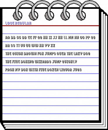 Loce Regular animated font preview