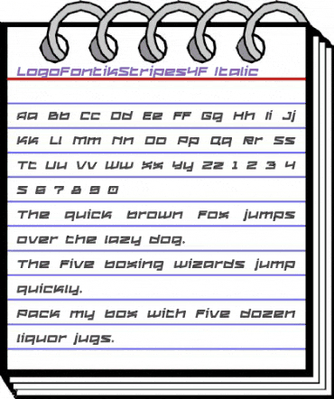 Logofontik 4F Stripes Italic animated font preview