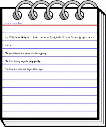 Lola's Girlie Print Regular animated font preview