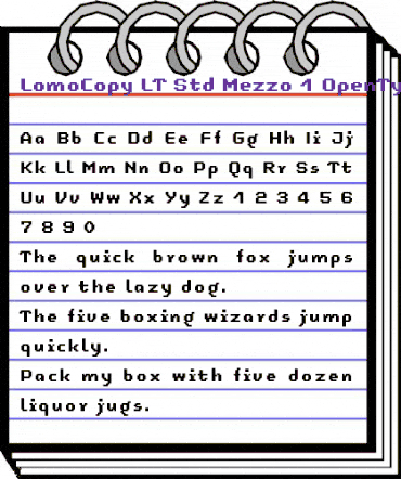 LomoCopy LT Std Mezzo Regular animated font preview
