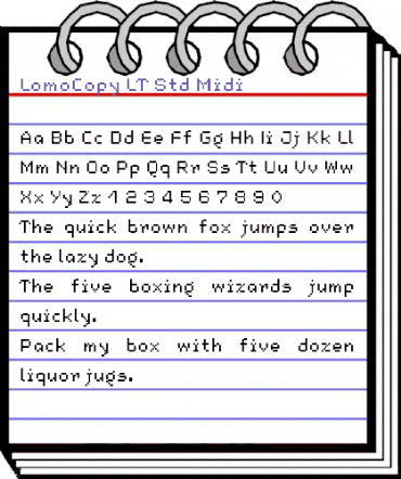 LomoCopy LT Std Midi Regular animated font preview