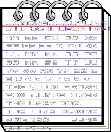 LomoWallOutline LT Std 55 Regular animated font preview