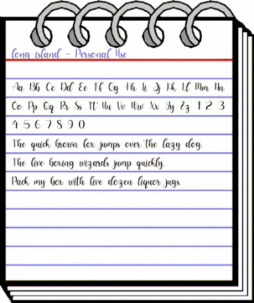 long island - Personal Use Regular animated font preview