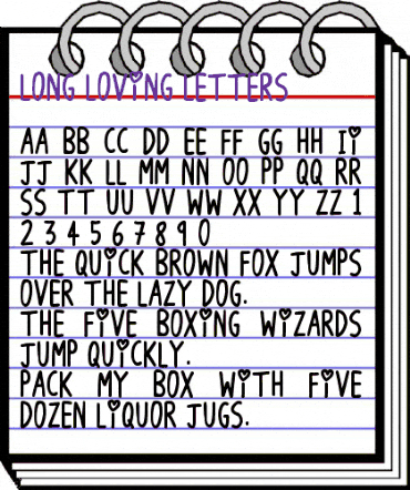 Long Loving Letters Regular animated font preview
