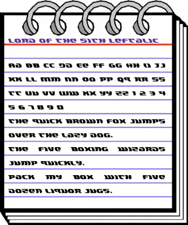 Lord of the Sith Leftalic Italic animated font preview Lord of the Sith Leftalic Italic animated font preview