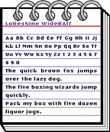 LoResNine WideBAlt animated font preview