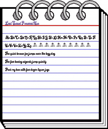 Lost Sunset Personal Use Regular animated font preview