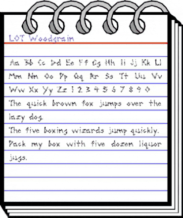 LOT Woodgrain Regular animated font preview