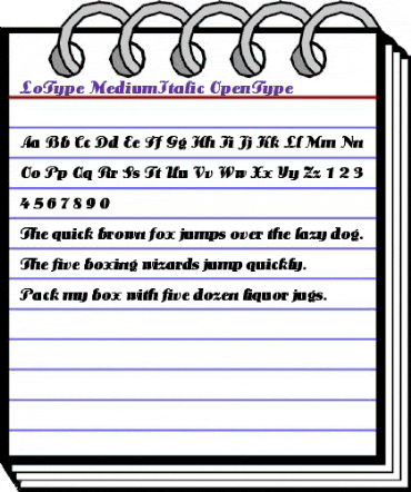 Lo-Type Medium Italic animated font preview Lo-Type Medium Italic animated font preview