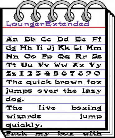 LoungerExtended Regular animated font preview