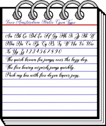 Love Amsterdam Italic Regular animated font preview