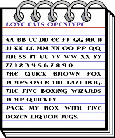 Love Cats Regular animated font preview