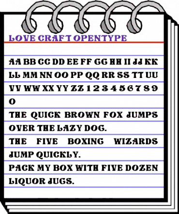 Love Craft Normal animated font preview Love Craft Normal animated font preview