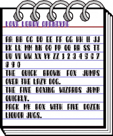 love larry Regular animated font preview