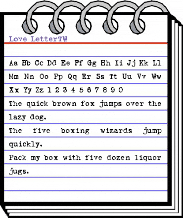 Love LetterTW Regular animated font preview Love LetterTW Regular animated font preview