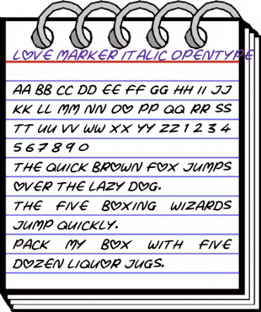 Love Marker Italic animated font preview Love Marker Italic animated font preview