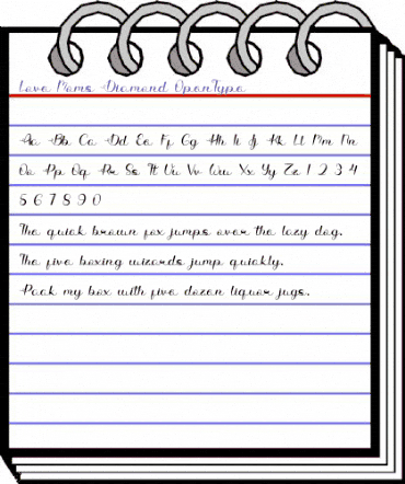 Love Moms Diamond Regular animated font preview