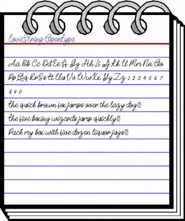 Love String Regular animated font preview