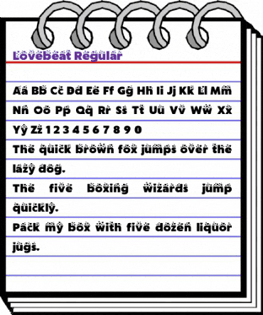 Lovebeat Regular animated font preview