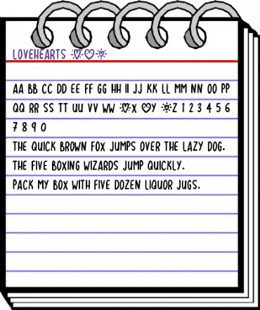 Lovehearts XYZ Regular animated font preview Lovehearts XYZ Regular animated font preview