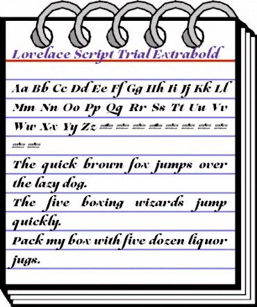 Lovelace Script Trial Extrabold animated font preview