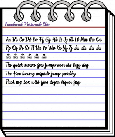 Loveland Personal Use Regular animated font preview Loveland Personal Use Regular animated font preview