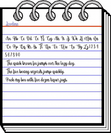 Loveline Regular animated font preview