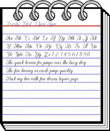 Lovely Girl Regular animated font preview