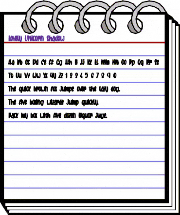 Lovely Unicorn Shadow Regular animated font preview