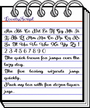Lovely Script Regular animated font preview