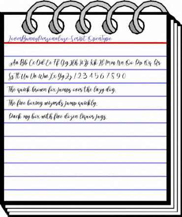 Lover Bunny Personal use Script Regular animated font preview