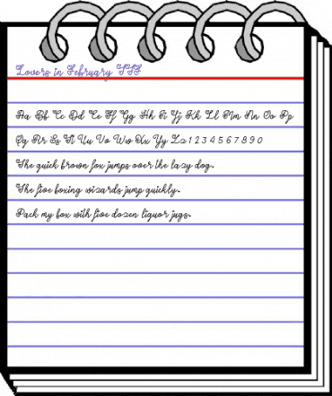 Lovers in February Regular animated font preview Lovers in February Regular animated font preview