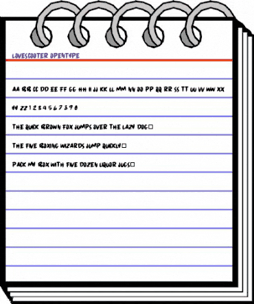 LOVESCOOTER Regular animated font preview LOVESCOOTER Regular animated font preview