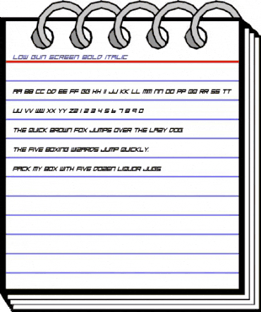 Low Gun Screen Bold Italic Bold Italic animated font preview Low Gun Screen Bold Italic Bold Italic animated font preview