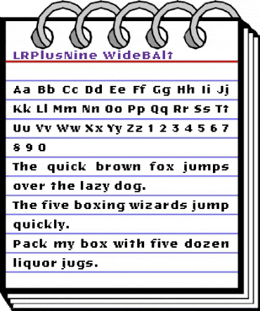 LRPlusNine WideBAlt animated font preview